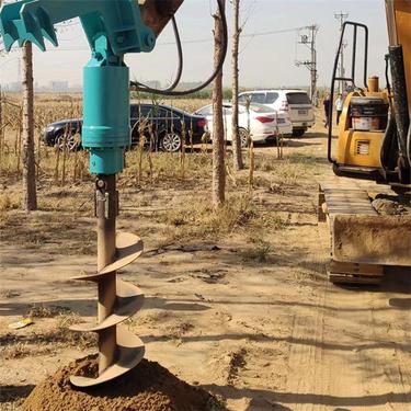 小挖机改装光伏打桩机 多功能螺旋钻孔机 履带式长臂螺旋钻机