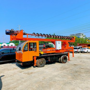 农村建房地基打桩机 民房加固钻孔螺旋钻机 接外电旋转打桩省力快