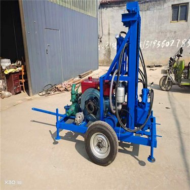 轮式便携柴油液压打井机 全自动农用灌溉水井钻机 百米深孔钻孔机