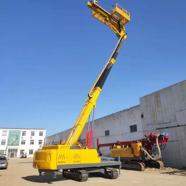 集尘式履带护坡钻机 液压水平高举升钻孔机 抗浮锚杆高空作业钻车