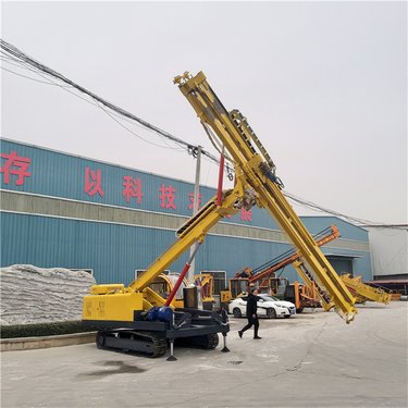 隧道护坡山体加固履带式双臂锚杆锚索钻机 双驱动双液压动力头