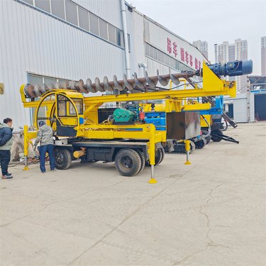 小型民房地基打桩机 360°旋转螺旋钻机 立臂行走圈梁加固钻孔机