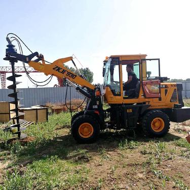 陕西 水泥杆打洞机 多功能挖坑机 光伏地桩钻机 铲车型 拖拉机型 挖掘机型 洪涛电力