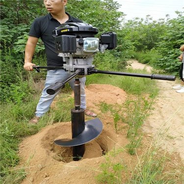 手扶式护栏打孔机9马力 诺源 栽杆打洞机 大直径电线杆钻孔机钻3米深