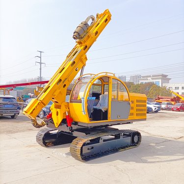 光伏钻孔机一天钻孔300个 液压双液压打桩机 戈壁滩钻机发电工程用