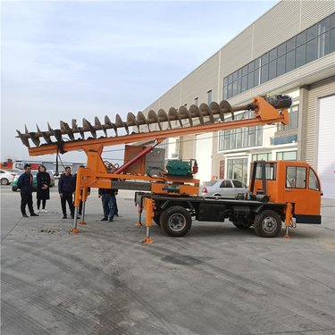 高楼地基打桩机 旋转引孔机农村建房加固钻孔机安全高效 轮式螺旋钻