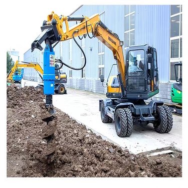 挖掘机螺旋钻 液压旋挖钻机 地基树坑电线杆打孔旋挖钻光伏打桩机