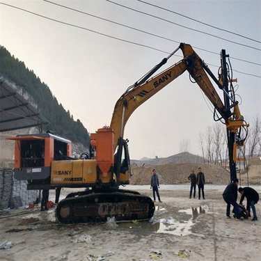 挖掘机改装潜孔钻机挖改凿岩旋转敲击一体动力头护坡锚固坑道施工