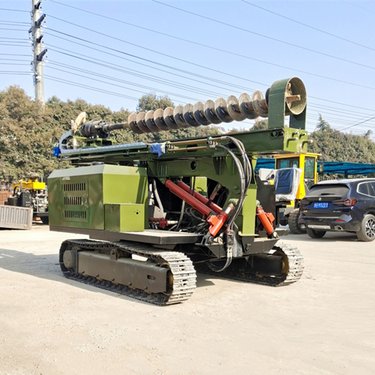 光伏工程发电机组钻机 挖机改装液压螺旋打桩机 履带石头潜孔钻机