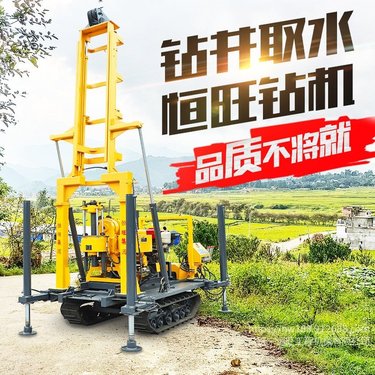 液压塔架农用深孔钻井机 百米地质勘探岩心钻机 恒旺履带式水文地质水井钻机