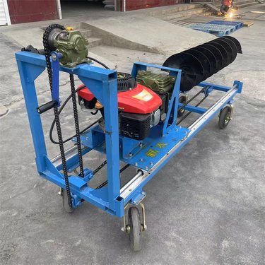 边坡加固护坡钻孔机 ZT小型斜坡锚固螺旋钻机手推轨道式顺手好操作