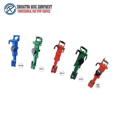 YT28气腿式凿岩机适用于在中硬或坚硬（f=8-18）岩石