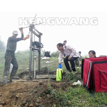 野外勘探恒旺背包钻机可取芯可螺旋打土汽油动力