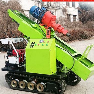 钻爆破孔潜孔钻机小型履带式 打光伏桩孔设备 锤击式岩石层打孔机