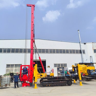 双动力头灌浆引孔CFG打桩机 钢制履带长螺旋钻机 桥梁基础桩基设备