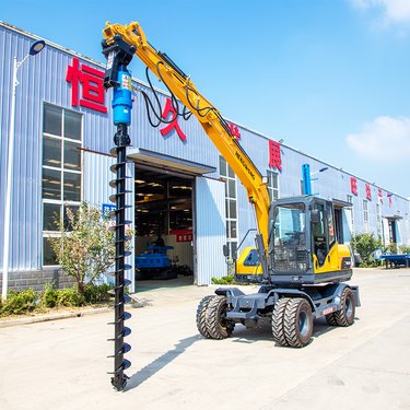 挖改螺旋钻机挖掘机改装打桩机房屋地基挖树洞光伏工程钻孔机厂家