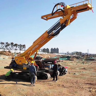 护坡钻机 履带式基坑边坡钻孔机 边坡加固钻眼机 举高30米 鼎盛