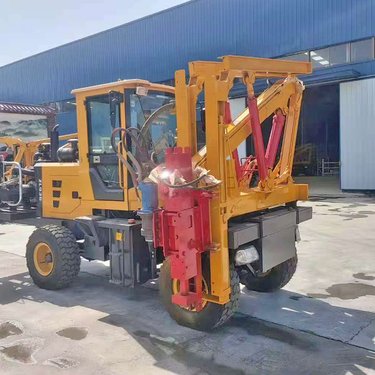 护栏打桩机 波形围栏压装机 公路多功能钻机器