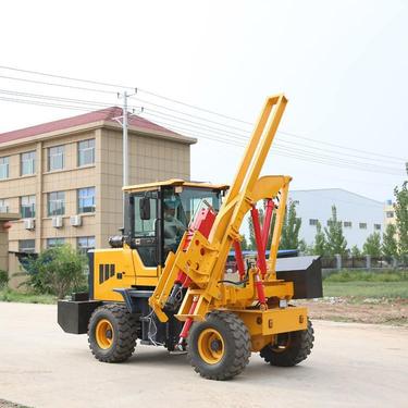 护栏打桩机公路多功能钻机小型轮式桩机打拔钻孔一体机
