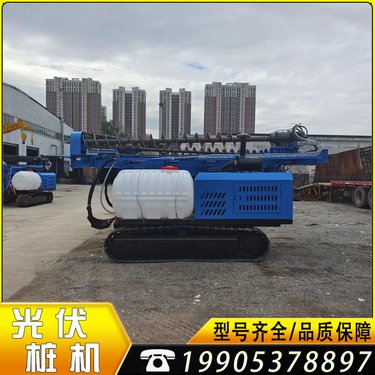 山地斜坡高低腿多功能螺旋钻机履带潜孔钻太阳能光伏打桩机