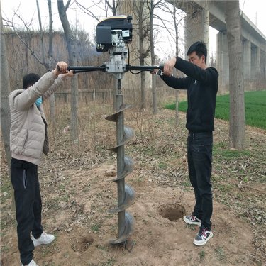 新型光伏基础桩钻机 深孔土层打孔埋桩小型螺旋钻孔机