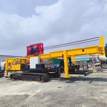 履带长螺旋地基打桩机厂家 6-20米抗浮锚杆钻机 双电机动力360°引孔