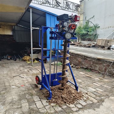 山地光伏板打桩机 陡坡上钻太阳能地基孔打洞机栽电杆挖坑螺旋钻机