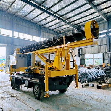 一根桩轻松钻孔的地基打桩机 农用房屋建筑公路加固轮式螺旋钻机