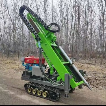多功能液压光伏打桩机 太阳能钻孔机 地基履带式螺旋打孔机钻机