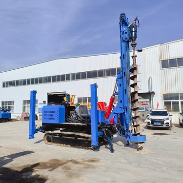 房屋地基光伏螺旋打孔机 履带式打桩机 液压太阳能引孔钻机