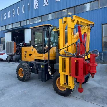 波形护栏打桩机 彤昭高速公路打拔桩一体机 小型公路多功能钻机