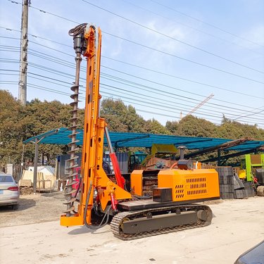 注水式防塌太阳能光伏打桩机 沙漠电动引孔机 全液压地基桩螺旋钻机