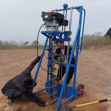 大棚围栏打洞机 农村改造安装埋杆挖坑机小型多功能钻机