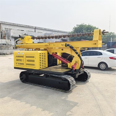 液压螺旋光伏打桩机 多功能岩石冲击钻机 大扭矩履带行走360旋转