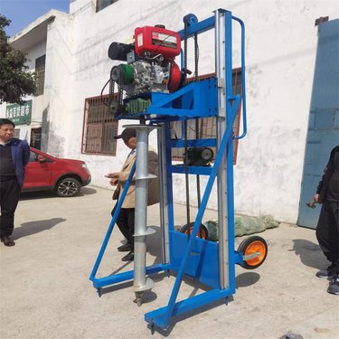 支架柴油汽油手推式光伏打桩钻孔机注浆机路面加固设备