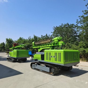 多功能螺旋钻孔挖坑机 博远 螺纹地钉打钻机 液压光伏钻机 360度旋转