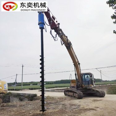挖机光伏打桩引孔机 地钉螺旋钻 挖坑钻孔液压钻机