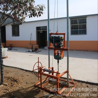 旭兴XX80农用打井机 汽油打井机 液压立轴回转式钻机 多功能小型钻机