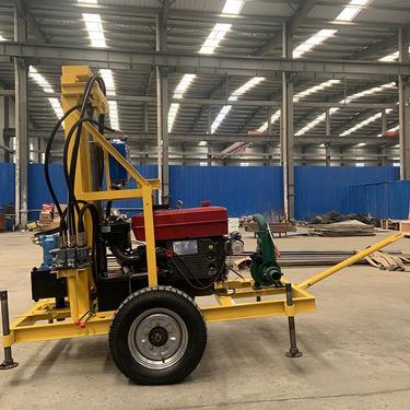 程煤 田灌溉百米深孔钻机 液压升降打井机 小型民用柴油水井钻机