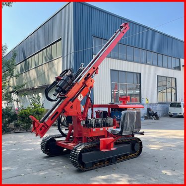 多功能光伏潜孔钻机 太阳能履带式螺旋打桩机 高频液压振动引孔机