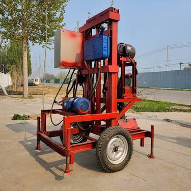 伸缩式电动打井机 厂家销售三相电钻井机 打石头液压水井钻机