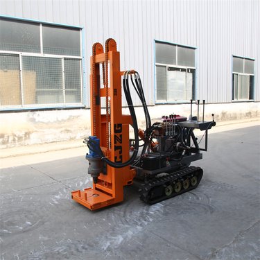 光伏打桩机 太阳能发电站安装螺旋钻机 多功能履带式岩石打孔机