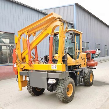 护栏打桩机公路多功能钻机打拔钻一体机液压打桩设备