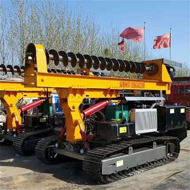履带液压光伏打桩机 基坑加固多功能潜孔螺旋钻机