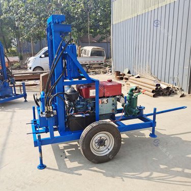 小型轮式民用灌溉水井钻机 22马力柴油液压打井机