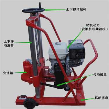 久钻小型工程护筒打桩机HZ-20混凝土取芯钻机 沥青路面打孔机