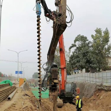 鼎东 液压螺旋探钻机 挖掘机用螺旋钻 电线杆钻孔引孔机