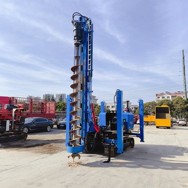 多功能履带光伏打桩机 塔架可倾斜太阳能钻孔机 山地岩层冲击钻机