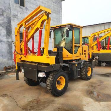 莱鑫波形护栏打桩机 高速公路打拔桩一体机 小型公路多功能钻机