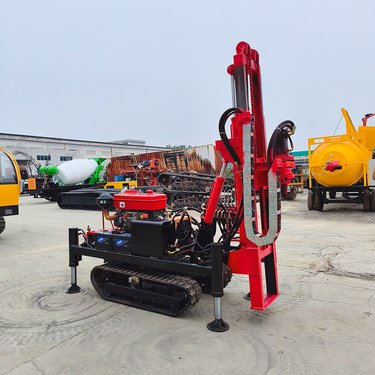 履带螺旋地钉打桩机 家庭光伏桩钻孔机 32马力液压锚杆钻机